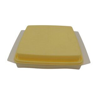 Tupperware Deviled Egg Keeper yellow shimmery white